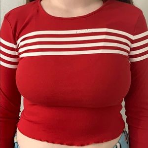 Red crop top. Pacsun